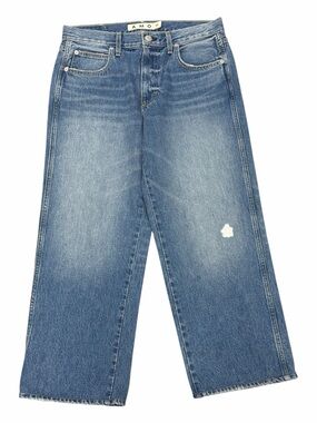 AMO Wide Leg Vintage Wash Cropped Wide Leg Jeans